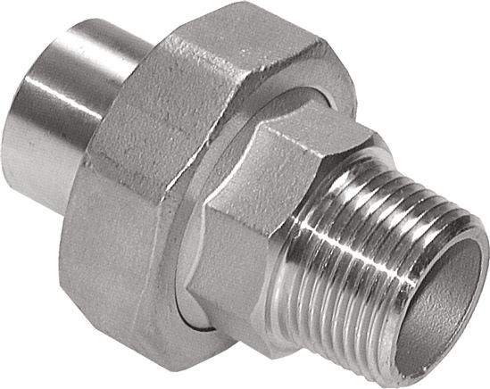 Zgleden uprizoritev: Screw connection with weld-on end and male thread, conical sealing, 1.4408