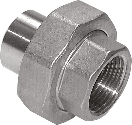 Exemplary representation: Screw connection with weld-on end and female thread, conical sealing, 1.4408