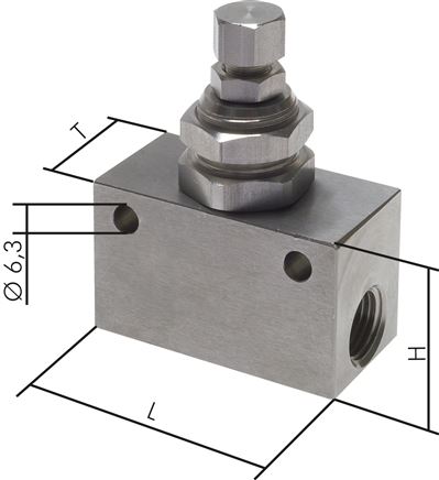 Zgleden uprizoritev: Choke valve / choke non-return valve of stainless steel
