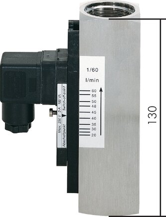 Exemplary representation: Viscosity-compensated flow monitor, G 1", 1.4571