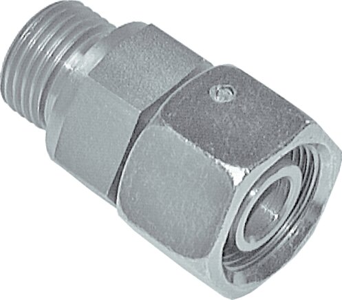 Zgleden uprizoritev: Adjustable screw-in fitting with sealing cone & O-ring, metric, galvanised steel