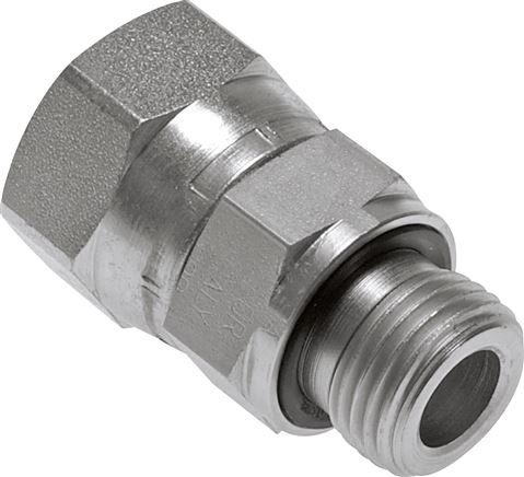 Zgleden uprizoritev: Straight ORFS screw-in fitting with union nut (G-thread), galvanised steel