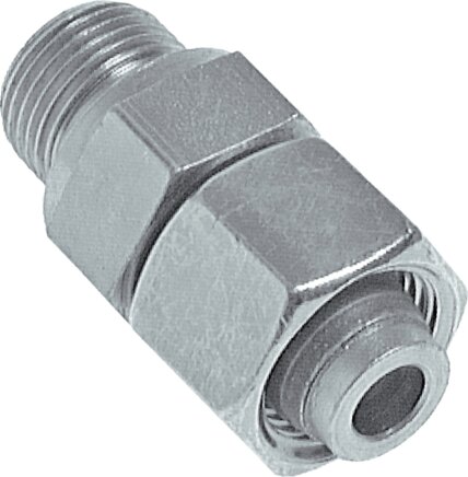 Zgleden uprizoritev: Adjustable screw-in fitting with pipe socket, metric, galvanised steel