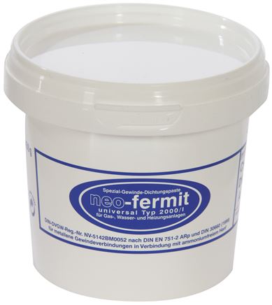 Exemplary representation: Sealing paste for hemp or flax sealing, neo-fermit, 450g tin