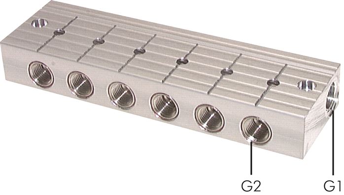 Zgleden uprizoritev: Manifold strip on one side with integrated ball valves