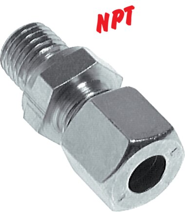 Zgleden uprizoritev: Straight screw-in fitting, NPT thread, galvanised steel