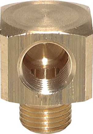 Zgleden uprizoritev: 90° screw-in angle with female & male thread, block shape, brass