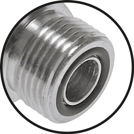 detailed view: ORFS cross screw connection, galvanised steel