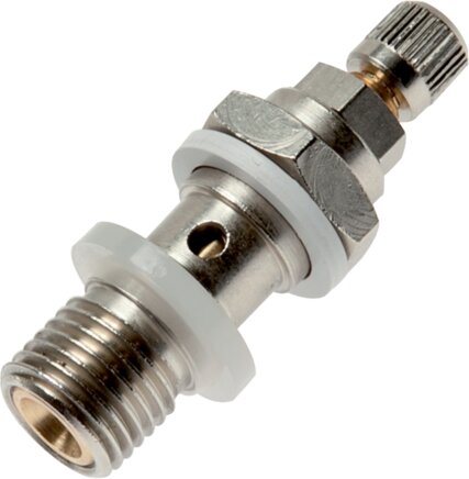 Zgleden uprizoritev: Hollow screw throttle check valve with knurled screw and lock nut