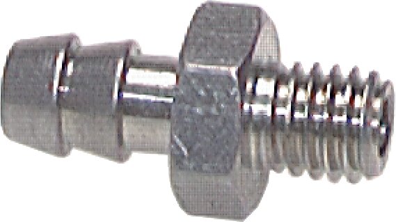 Exemplary representation: Push-in nipple with cylindrical thread - inner cone, nickel-plated brass