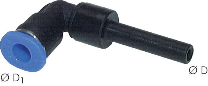 Exemplary representation: Mini L-connector with push-in nipple