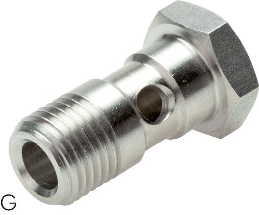 Exemplary representation: Banjo bolt for IQS stainless steel ring piece