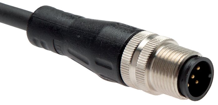 Exemplary representation: Connecting cable, A-coded, M 12 plug straight