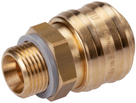 Zgleden uprizoritev: Coupling socket with male thread, brass
