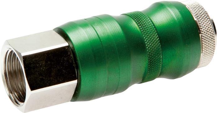 Zgleden uprizoritev: Safety coupling socket with manual slide valve and female thread