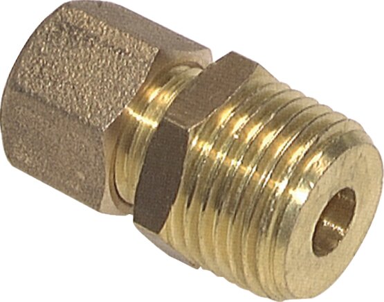 Zgleden uprizoritev: Straight screw-in fitting with conical male thread, brass