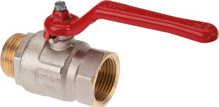 Exemplary representation: Screw-in ball valve, 2-part, full bore, short design, standard