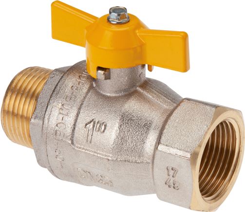 Exemplary representation: DVGW screw-in ball valve, toggle handle