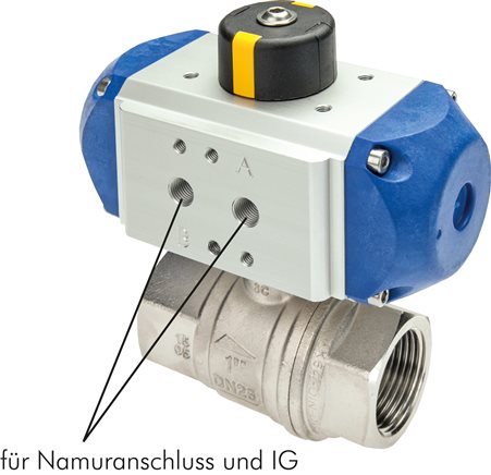 Zgleden uprizoritev: DVGW ball valve with pneumatic quarter-turn actuator