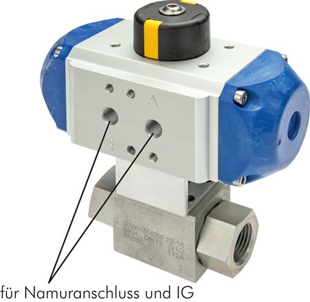 Zgleden uprizoritev: High-pressure ball valve with pneumatic quarter-turn actuator