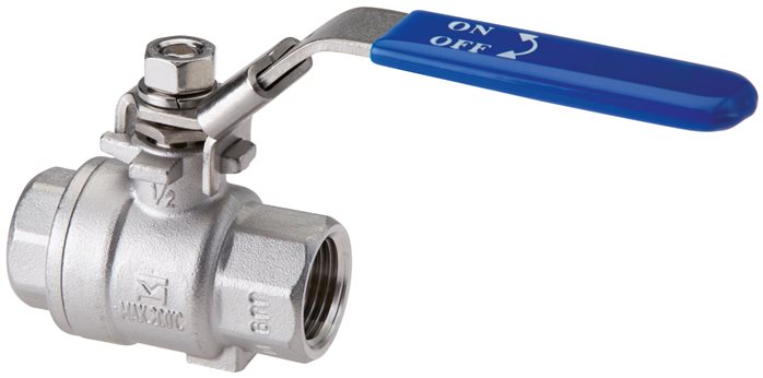 Zgleden uprizoritev: Stainless steel ball valve, 2-part, lightweight design, full bore, standard