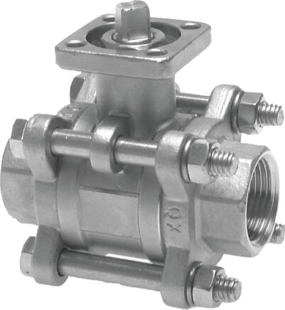 Exemplary representation: Stainless steel ball valve with direct mounting flange (ISO 5211)