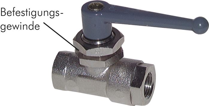 Zgleden uprizoritev: Ball valve with mounting thread