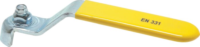 Exemplarische Darstellung: Flachstahlgriff für Kugelhahn (gelb)