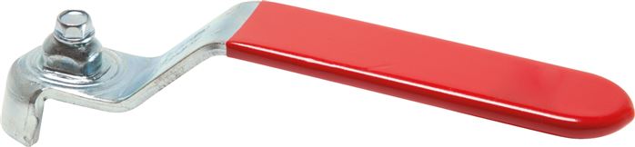 Zgleden uprizoritev: Combination handle for ball valve, flat steel, red