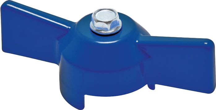 Exemplary representation: Combination handle for ball valve, toggle, blue