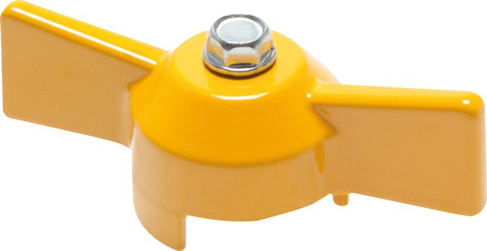 Exemplary representation: Combination handle for ball valve, toggle, yellow