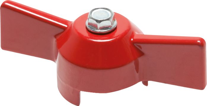 Exemplary representation: Combination handle for ball valve, toggle, red