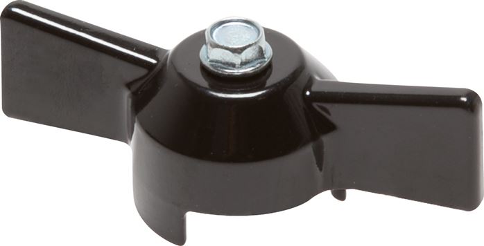 Exemplary representation: Combination handle for ball valve, toggle, black