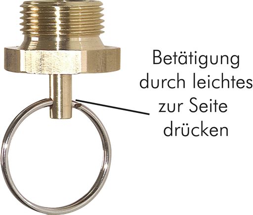 Zgleden uprizoritev: Drain valve with ring for compressed air tanks on vehicles