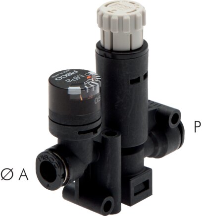Exemplary representation: IQS pressure regulating valve hose/hose with pressure gauge
