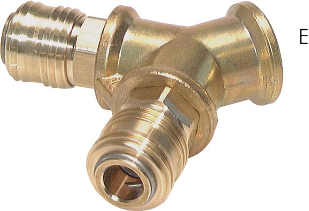 Zgleden uprizoritev: Air diverter with female thread & coupling socket NW 7.2, brass, 2-way