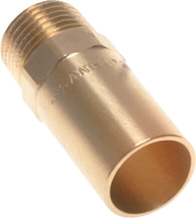 Exemplary representation: Adapter nipple with external press end & male thread copper / copper alloy