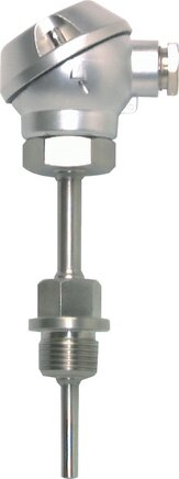 Exemplarische Darstellung: Widerstandsthermometer mit kleinen Anschlusskopf, mit kleinem Halsrohr
