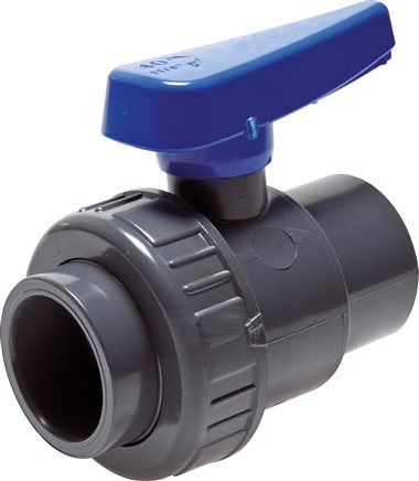 Zgleden uprizoritev: Single-ring ball valves with adhesive sleeves, PVC-U (water version)
