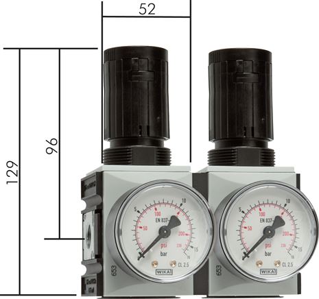 Exemplarische Darstellung: Druckregler mit durchgängiger Druckversorgung - Futura-Baureihe 1 & 2