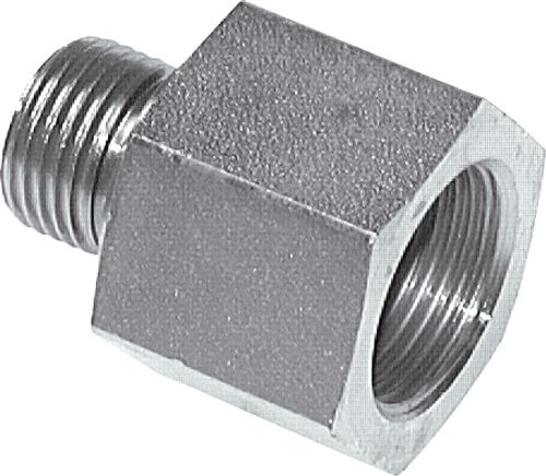 Zgleden uprizoritev: Hydraulic thread reducer with cylindrical male and female thread, galvanised steel special reducers without elastomer seal