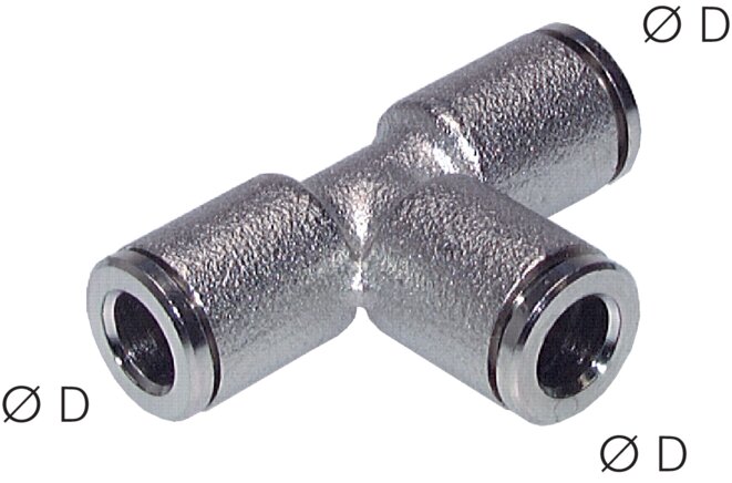 Exemplary representation: T-connector, series C, nickel-plated brass