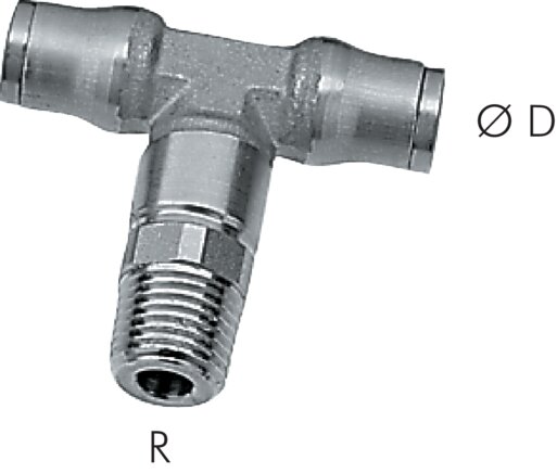 Zgleden uprizoritev: T-screw-in connection with conical thread (positionable), stainless steel series