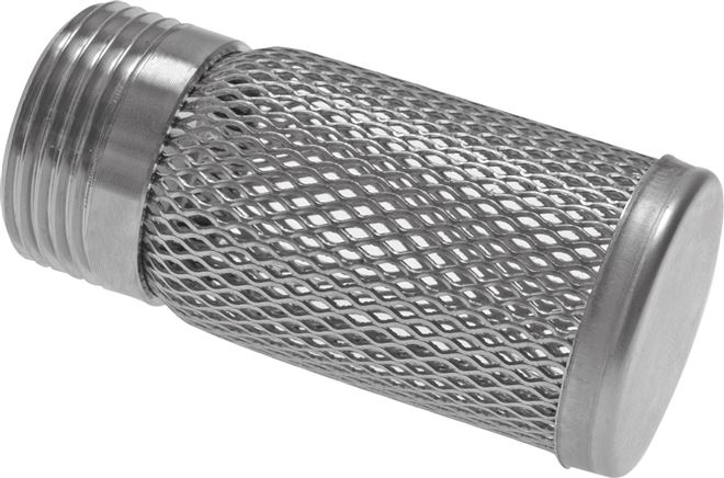 Zgleden uprizoritev: Suction strainer (1.4401) for non-return valves, lightweight design