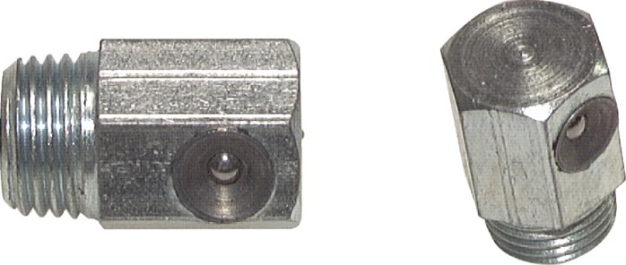 Exemplarische Darstellung: 90° Trichterlschmiernippel nach DIN 3405 C (Stahl verzinkt)