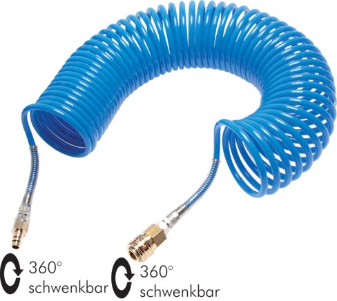 Exemplary representation: Polyamide spiral hose (axial outlet)
