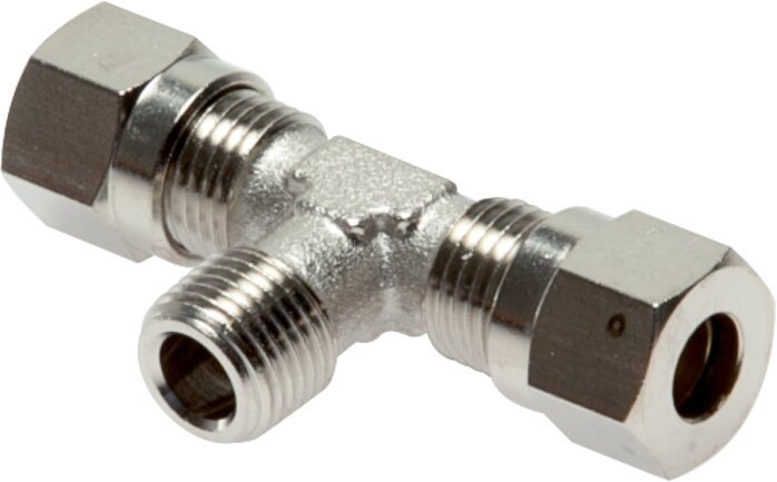 Exemplary representation: T-screw-in fitting, nickel-plated brass