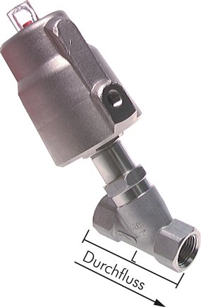 Zgleden uprizoritev: Angle seat valve, pneumatically actuated, 1.4408