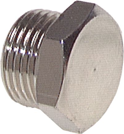 Zgleden uprizoritev: Closing plug with external hexagon, cylindrical thread, 16 bar MS nickel-plated