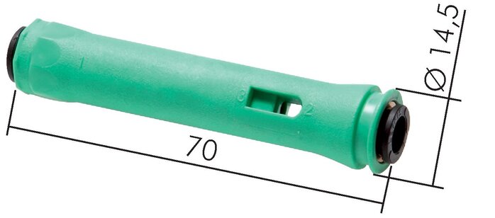 Zgleden uprizoritev: Inline ejector with push-in connection, “SMALL” design